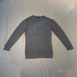 Zara Maglione Uomo L Nero Grigio Melange Regular