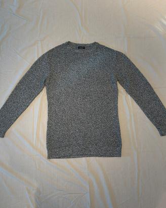 Zara Maglione Uomo L Nero Grigio Melange Regular