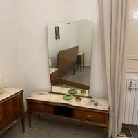 Toelette in marmo e legno anni '50