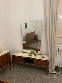 Toelette in marmo e legno anni '50
