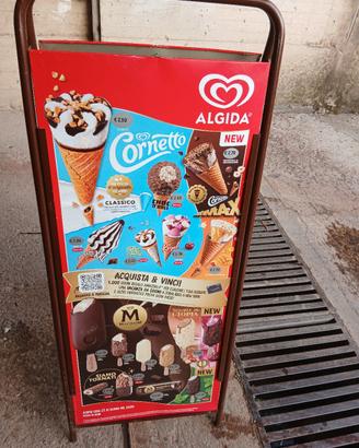 espositore prezzario gelati in metallo 