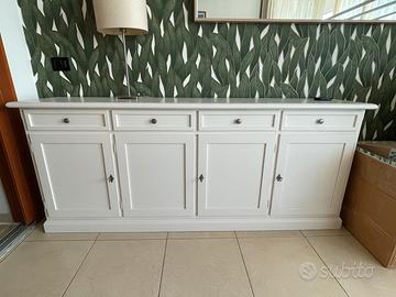 Credenza arte povera Country Bianco opaco