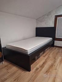 Letto 1 piazza più materasso 90 × 200 cm