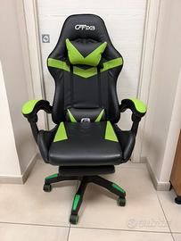 Sedia gaming GTXB nera e verde