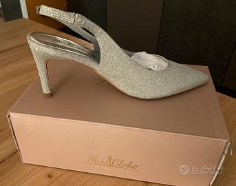 Chanel tacco 7 glitter argento