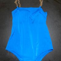 Body blu con catene oro