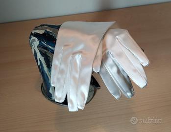 Guanti donna in raso bianco