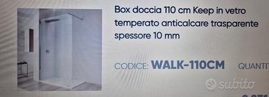 parete doccia walk in 110 cm vetro 10 mm a