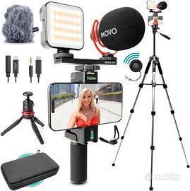 Kit per vlogging con treppiede per iPhone/Android