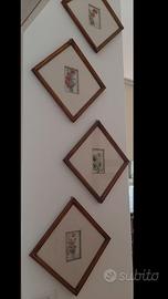 Serie di 4 quadri di cartoline primi del '900