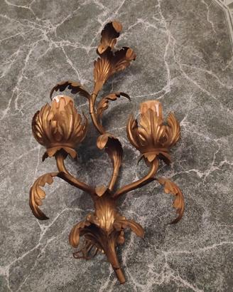 Applique in ferro a foglia oro liberty