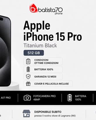 Apple iPhone 15 Pro Titanium Black 512 GB