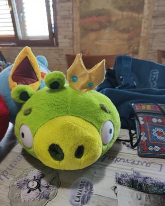 Tre peluche angry birds più zaino