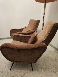 Coppia di poltrone design reclinabili vintage