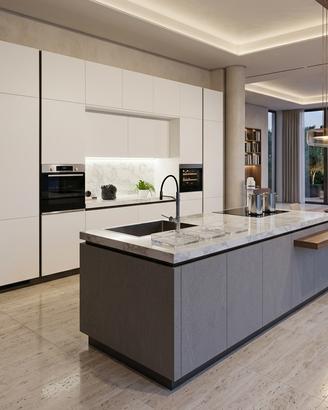 Cucina Isola, Top Gress Marmo, Cantina, Induzione