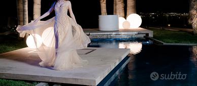 Abito da sera haute couture color champagne/oro