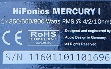 Amplificatore e  subwoofer per auto