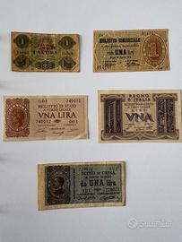 Lotto banconote una Lira varie epoche