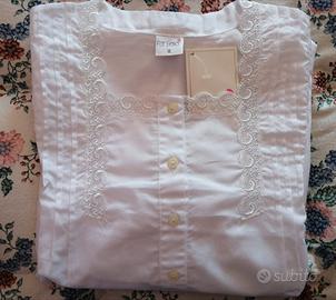Camicia da notte bianca maniche lunghe