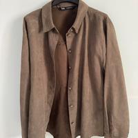 Giacca / Camicia Zara effetto scamosciato tortora