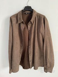 Giacca / Camicia Zara effetto scamosciato tortora
