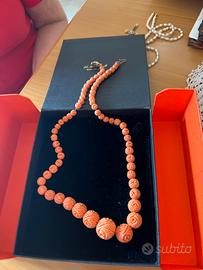 Collana in vero corallo antico