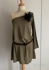 Abito dorato monospalla tg S Kontatto