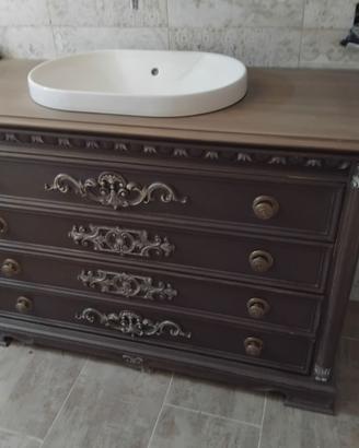Mobile Bagno Barocco Shabby Chic con Lavabo