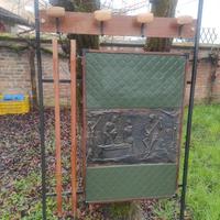 Attaccapanni anni "70" lastra in rame su pelle