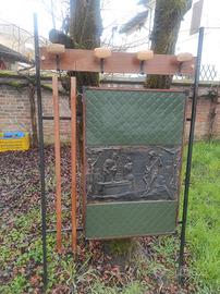 Attaccapanni anni "70" lastra in rame su pelle