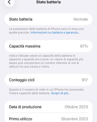 iPhone 15 Pro Max 256GB Titanio Nero - Condizioni