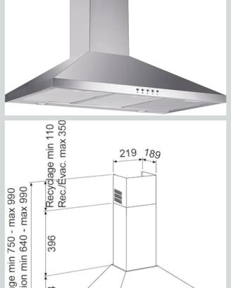 Cappa Glem  GHP945IX   90 cm
