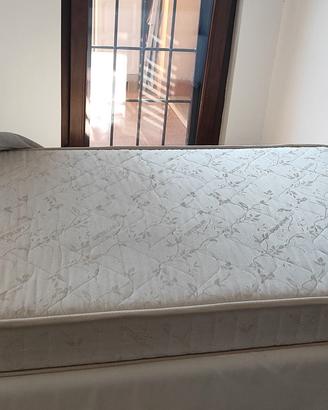 Letto contenitore singolo  bianco in pelle