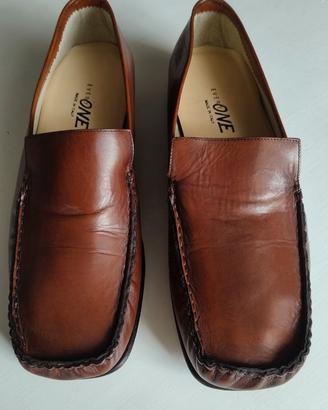 Mocassini EveryOne uomo in vera pelle marrone 43,5