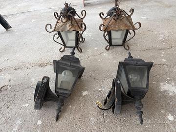 4 Lampade da esterno da restaurare in blocco
