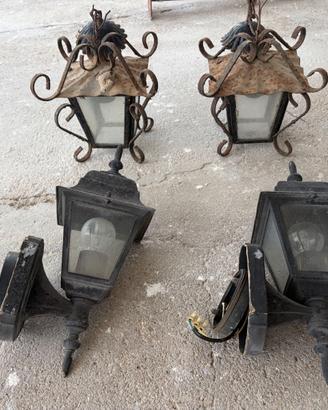 4 Lampade da esterno da restaurare in blocco