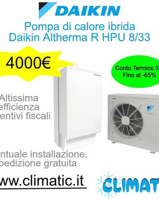 Pompa di calore ibrida Daikin Altherma R HPU 8/33