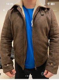 Giubbotto uomo marrone effetto pelle XXL