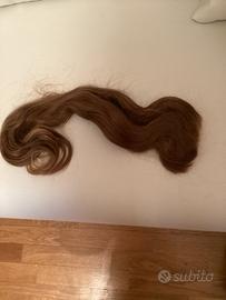 Capelli veri castano dorato cm50