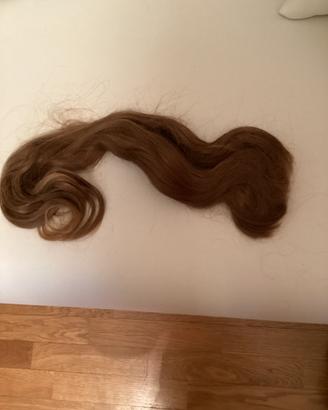 Capelli veri castano dorato cm50