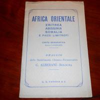 Cartina AFRICA ORIENTALE Eritrea Abissinia