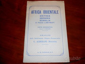 Cartina AFRICA ORIENTALE Eritrea Abissinia