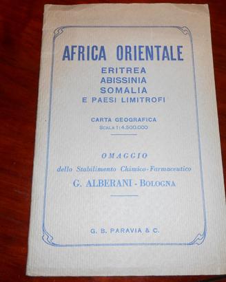 Cartina AFRICA ORIENTALE Eritrea Abissinia