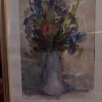 Quadro acquerello vaso di fiori