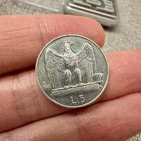 RARA Moneta in Argento, 5 lire “Aquilotto” 1928