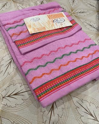 Set Asciugamano Viso+Ospite 1+1 in 100% Cotone