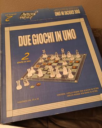 Scacchiera in Vetro "Due Giochi in Uno"