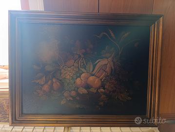 Quadro antico dipinto su tela 'natura morta'