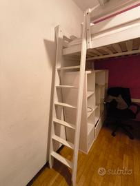 letto soppalco Ikea bianco 1 piazza e mezza.