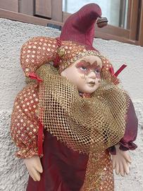 Bambola giullare vintage stile veneziano